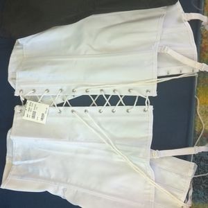 Strapless white corsets